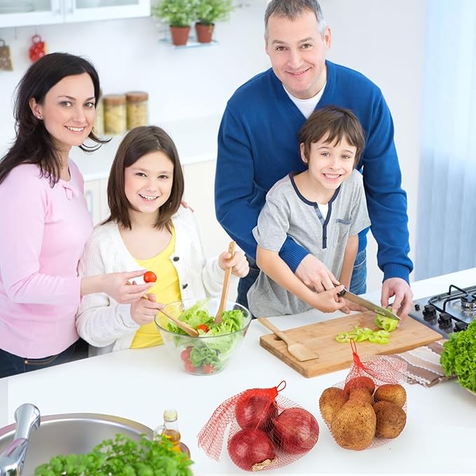 1000 Pcs Reusable Mesh Produce Bags, 20 Inch Seafood Boil Bags for Crab with 1000 Loop Closures, Onion Potato Storage Net Bag for Vegetables Fruits Seafood