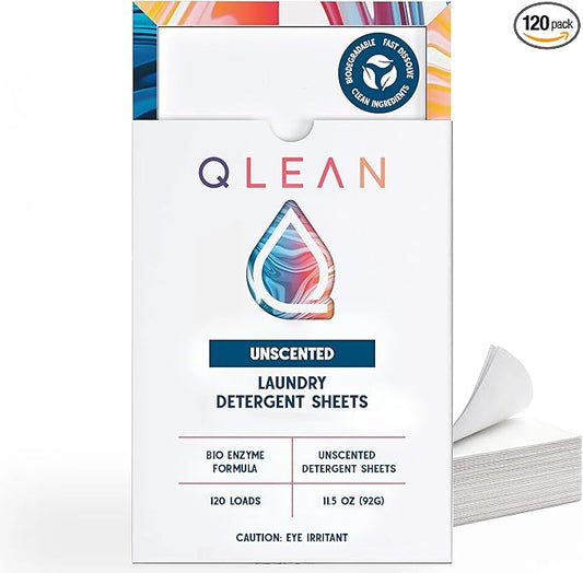 Laundry Detergent Sheets – Travel-Friendly, HE & Standard Washer Safe, Liquidless Laundry Soaps, Quick-Dissolving Formula, Skin-Friendly (120 Loads, Unscented)