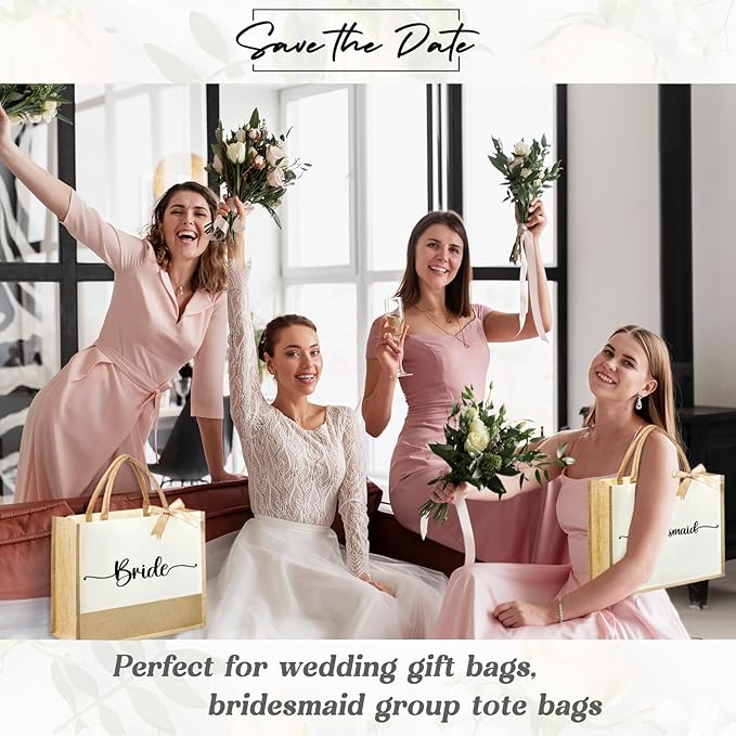 Initial Canvas Tote Bag & Makeup Bag for Women Teacher Bridesmaids，Personalized Present for Wedding, Birthday, Beach