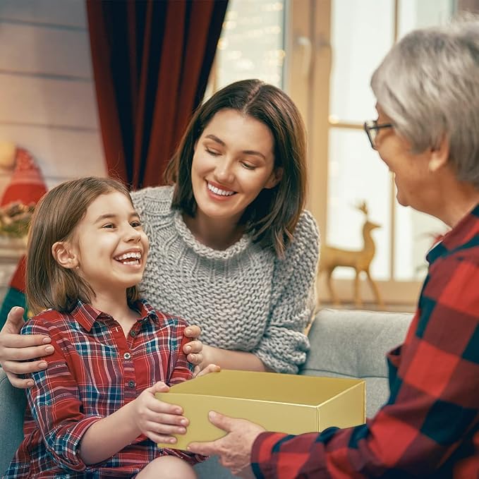 Gold Gift Box 12" x 6" x 4" with Magnetic Closure Lid Gifts Boxe for Presents,Bridesmaid Gifts Box,Cute Boxes,Birthday Gift box,Luxury for Gifts Packaging, Magnetic Gift Boxe for Wrapping Gifts (Gold)