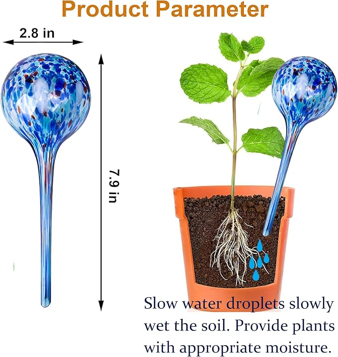 Plant Self Watering Globes - 4pcs Plant Watering Bulbs for Indoor & Outdoor Plants - Colorful Automatic Glass Watering Devices - Keeps Plants Hydrated for Days