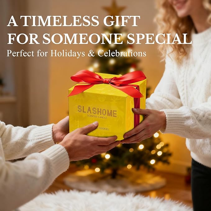 Christmas Cookie Candle, Large 3 Wick 12oz Soy Scented Candle, Luxury Christmas Birthday & Winter Holiday Gift for Women & Men, Long Lasting 60+ Hour Clean Non-Toxic Burn, Elegant Winter Home Decor