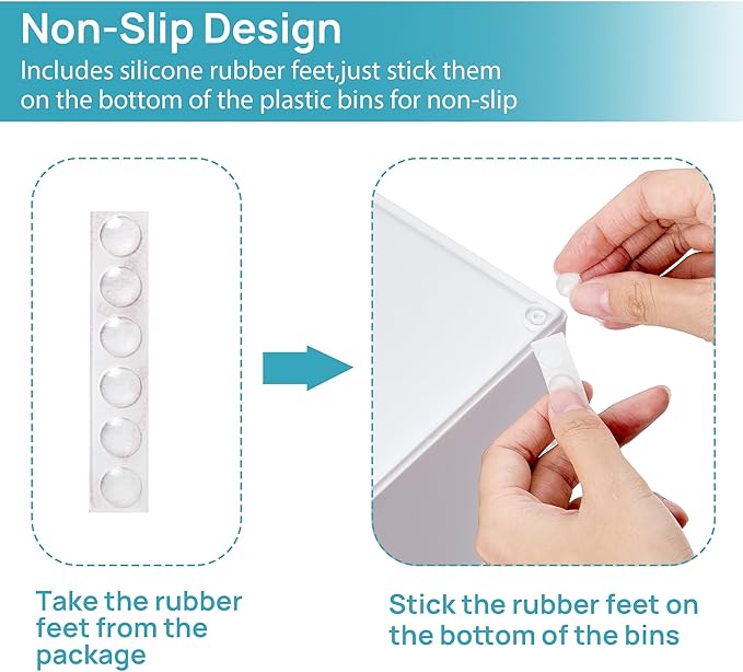 Vtopmart 4Pack Small Stackable Storage Drawers, Bathroom Makeup Organizer,Plastic Storage Bins For Vanity, Undersink, Kitchen Cabinets, Pantry, Home Organization(White)