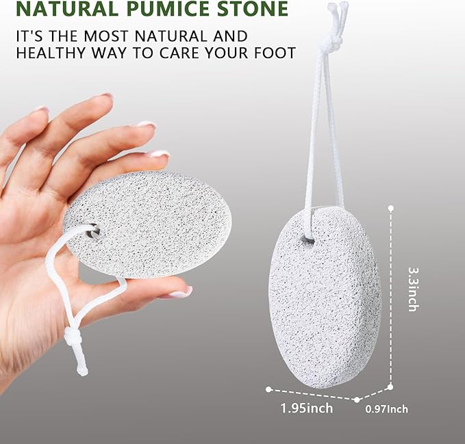 8-Pack Foot Pumice Stone for Feet, Borogo Natural Lava Pedicure Tools Hard Skin Callus Remover for Feet and Hands
