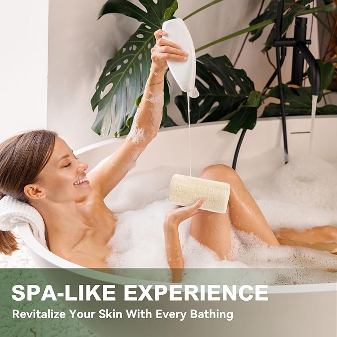 Natural Loofah Body Scrubber Set,4 in Organic Loofa 4 Pack for Exfoliating, Shower loofah for Men and Women, Bath Cleaning Skin Back Face,Eco-Friendly Tool,Bath Sponges for Exfoliating Body Scrubbing