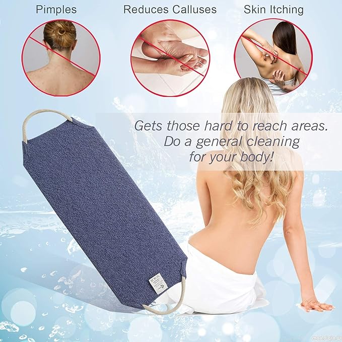 Evridwear Exfoliating Back Scrubber for Shower - Double-Sided Body Scrubber with Handles, Deep Clean, Massage & Exfoliate Back Washer for Men & Women, Invigorates Skin & Circulation
