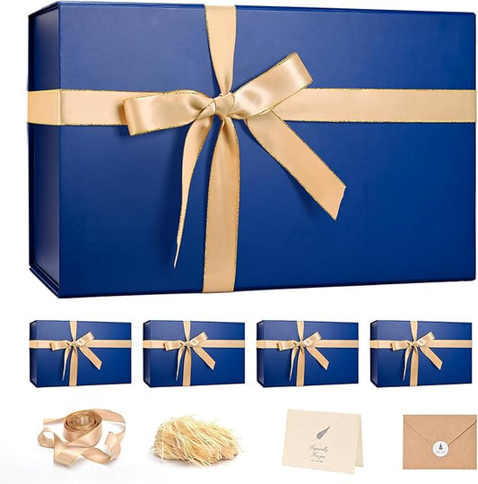 LIFELUM Large Gift Box 14"x8.5"x4.5" Christmas Gift Boxes with Lids for Presents for Anniversary Wedding Proposal Birthday Gift boxes with Shredded Filler Card Ribbon
