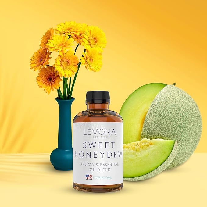 Levona Scent Oil Diffuser Essential Oils: Essential Oils Home Luxury Scents - Sweet Honeydew Essential Oil - Sweet & Fresh Notes of Nectarine and Floral Rose Essential Oil - 500 Ml Fragrance Oils