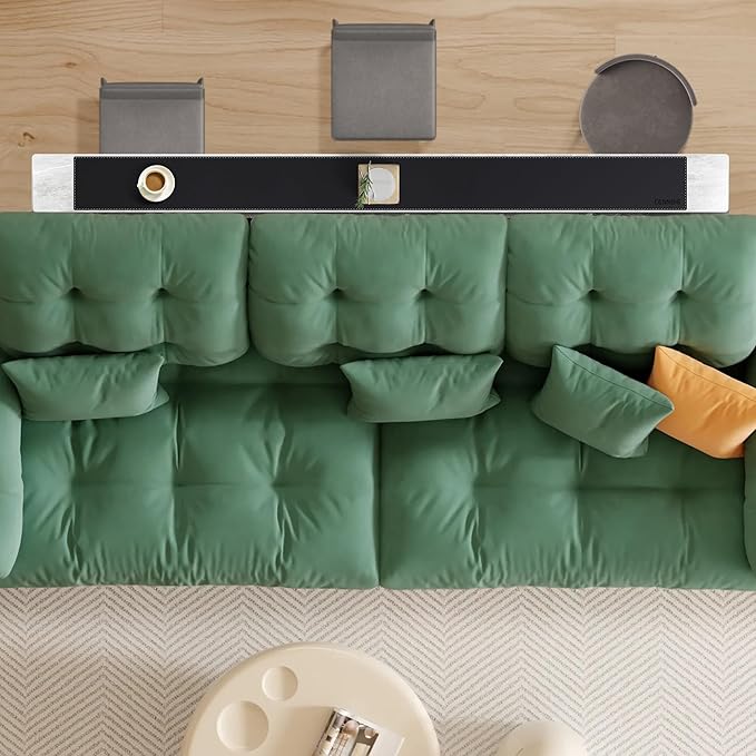 CENNBIE Console Table Leather Cover - 70.8 x 5.9 Inches Sofa Table Narrow Long Mat - TV/Media/Gaming/Center Console Table Protector Pad for Narrow Side Table, Sideboard, Entryway Table (Black)