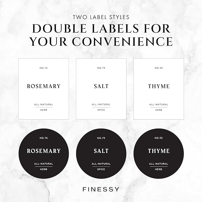 FINESSY Bamboo Glass Spice Jars with Labels and Shaker Lids Clear Empty 4oz 24 Pack Bottles Set, Glass Spice Containers with Labels, Seasoning Organizer Jars