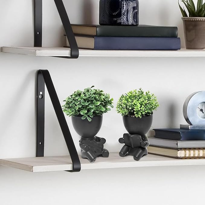 Zerzsy Desk Decorations for Women Office Small Office Desk Decor - Decorative Plants - Bathroom Shelf Decor Accent Women Cute Cubicle Accessories - Set of 2