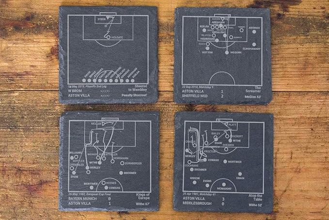 Greatest A Villa Plays: Slate Coasters (Set of 4) | Best Gift Idea for Sports Lovers | A Villa Historic Moments Gifts