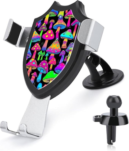 Fashion Phone Holders Universal Hands Free Automobile Cell Phone Holder Rainbow Colorful Neon Mushrooms