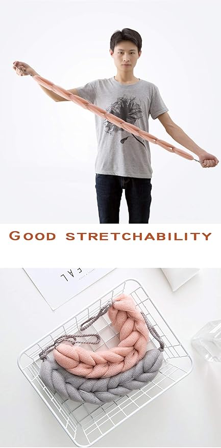 AARainbow 2 Packs Long Stretch Back Sponge with Rope Handles Back Scrubber Bath Shower Mesh Sponge Exfoliating Body Scrub Stretch Braided Loofah for Men and Women (2 Gray)