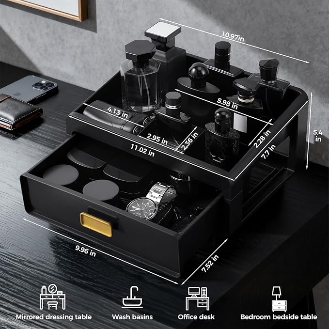 Cologne Organizer,Bathroom Organizer Countertop,Dresser Organizers,Perfume Tray,Under Sink Organizer,Cologne Stand,Mens Organizers,Storage for Men,Drawer Perfume Display Holder,Mens Gifts