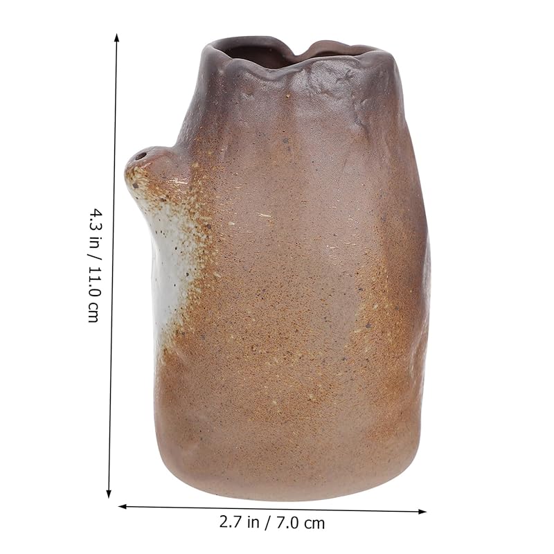 Ceramic Flower Arrangement Vase Smooth Rustic Stoneware Desktop Ornament Simple Stylish Home Decor Centerpieces Office Use