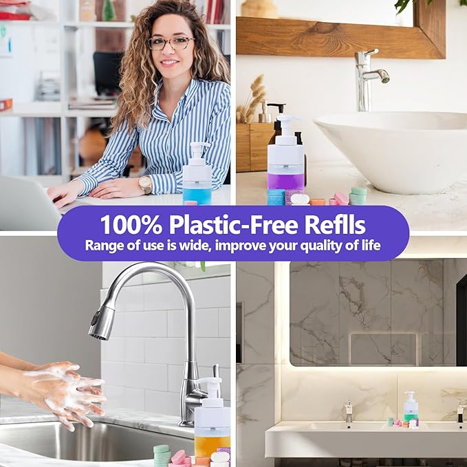 USKICH 48 Pack Foaming Hand Soap Tablet - Eco Friendly Cleaning Products,Variety Scents Refills Soap Tablets (48x8 Fl oz bottles)