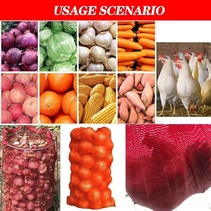 10pcs Extra Large Mesh Storage Produce Bags Reusable Vegetable Storage Bags Sacks 21'' x 32'' Holds up to 50 Lbs Vegetable Storage Bags (Green 10)