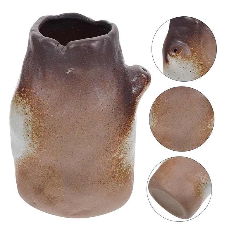 Ceramic Flower Arrangement Vase Smooth Rustic Stoneware Desktop Ornament Simple Stylish Home Decor Centerpieces Office Use