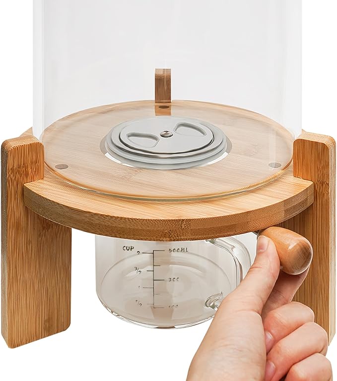 7.5L Glass Airtight Food Storage Container Kit, Rice Bean Cereal Dispenser w/Lid, Cereal Containers Storage Large Capacity for Kitchen Pantry, Dry Food Dispenser for Rice, Candy, Nut, Bean