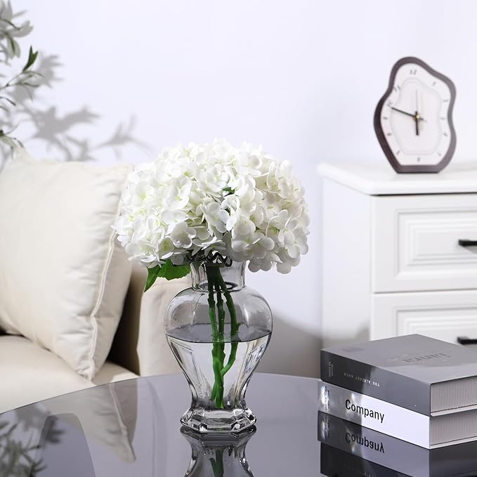 Large Glass Vase, Black Vase for Flowers, Flower Vases for Bouquet, Glass Flower Vases for Living Room, Dining Table, Shelf, Wedding, Office, Coffee Table, 9.5 Inches