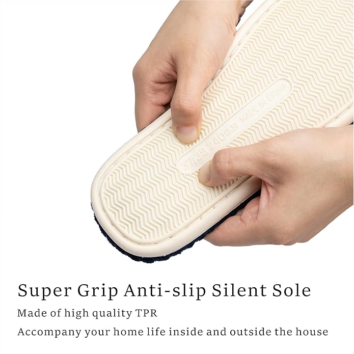 Chantomoo Slippers for Women Memory Foam House Womens Slipper Slides Home Bedroom Bathroom Spa Open Toe Corduroy Bow Slippers Cozy Comfortable