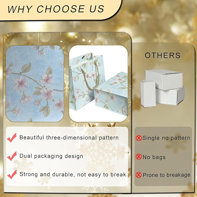 Luxury Gift Box with Magnetic Lid, Finished Size 9.8×7.9×4 In,Collapsible Rectangle Storage Box with Gift Bag for Wedding,Birthday, Valentine's Day,Christmas,Graduation Gift