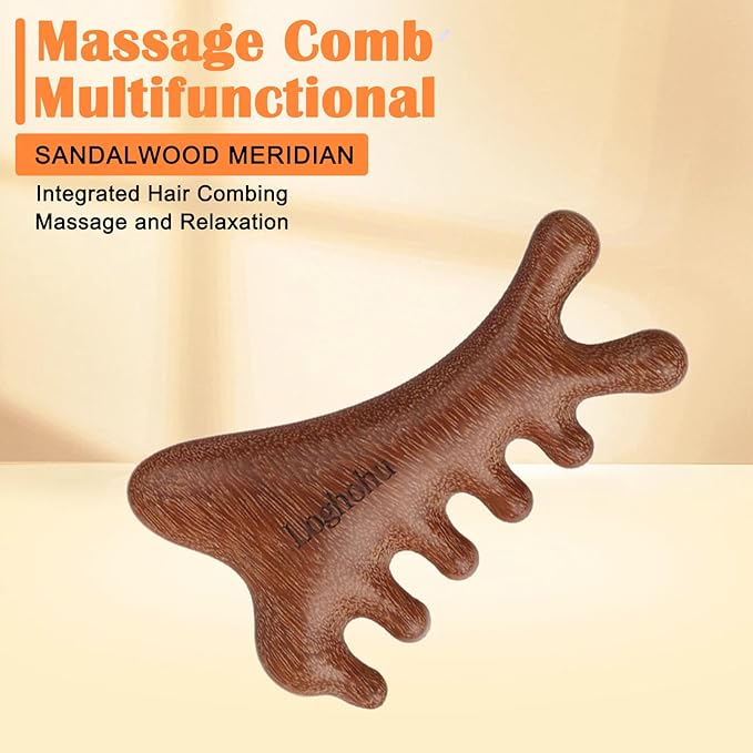 Hair Comb, Wooden Hair Comb Handmade Sandalwood Massager Comb for Men and Women, Long Hair and Short Hair