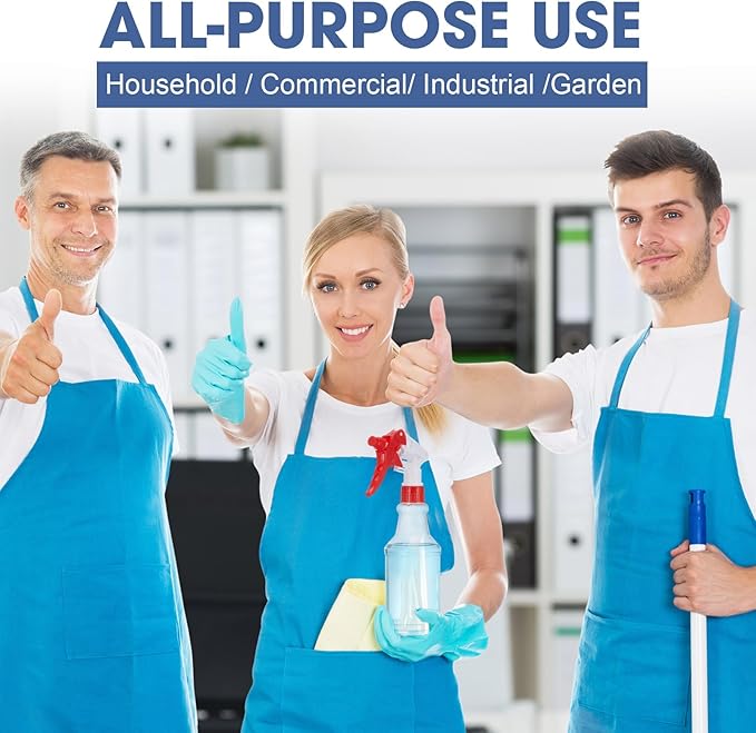 Eccliy 20 Pack 16oz Empty Spray Bottles, Leakproof Cleaning Bottles with Measurement and Adjustable Nozzle for Housekeeping, Commercial Use(Clear Cylinder,Red White Spray Head)