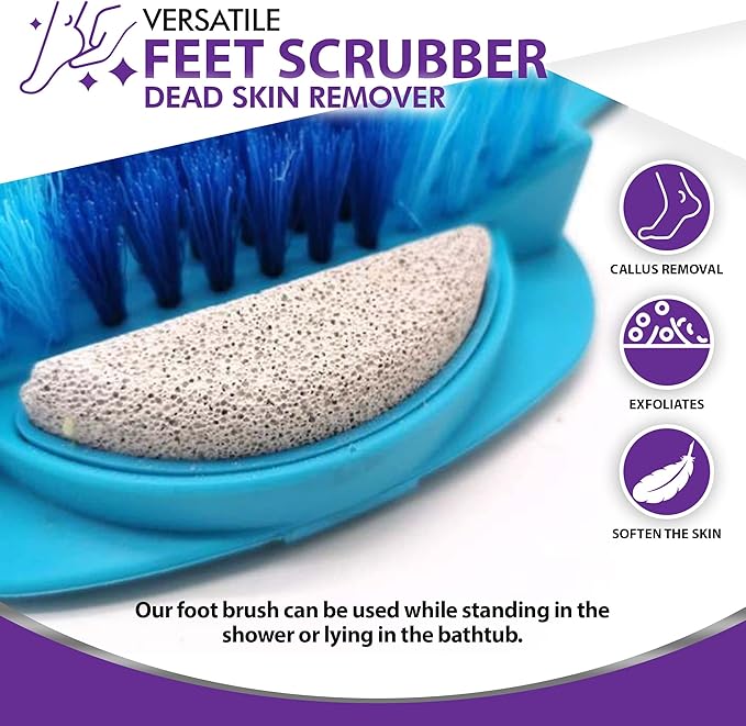 Mars Wellness Bath Scrubber and Foot Exfoliator - Feet Scrubber Dead Skin Remover - Shower Exfoliating with Foot Pumice Stone