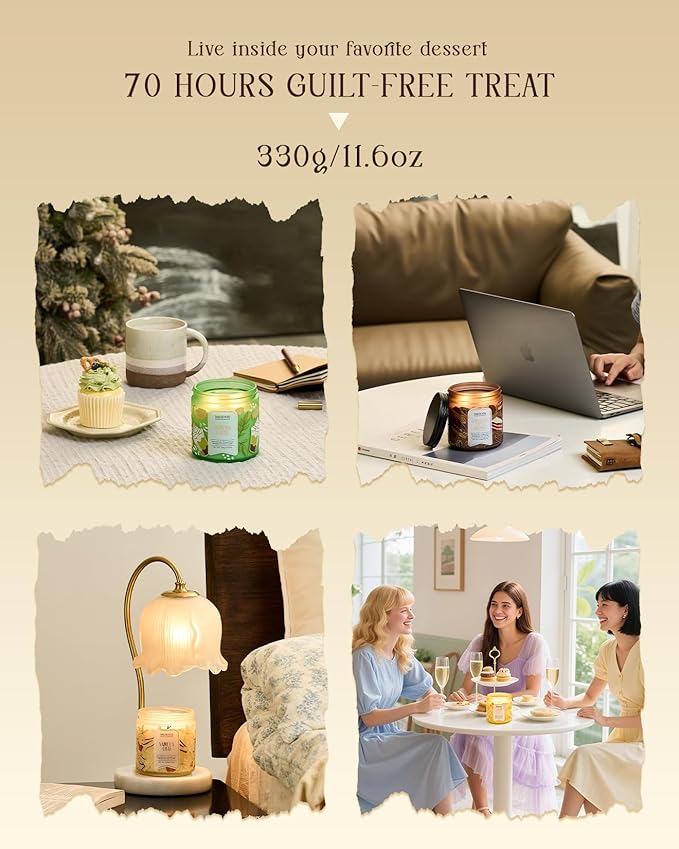 M&SENSE Fall Candles Vanilla Pumpkin Pie Scented, 11.6oz Natural Soy Wax Non Toxic, Double Wick 70 Hours Clean Burn, Warm Spiced Autumn Scent, Seasonal Gifts Home Decor