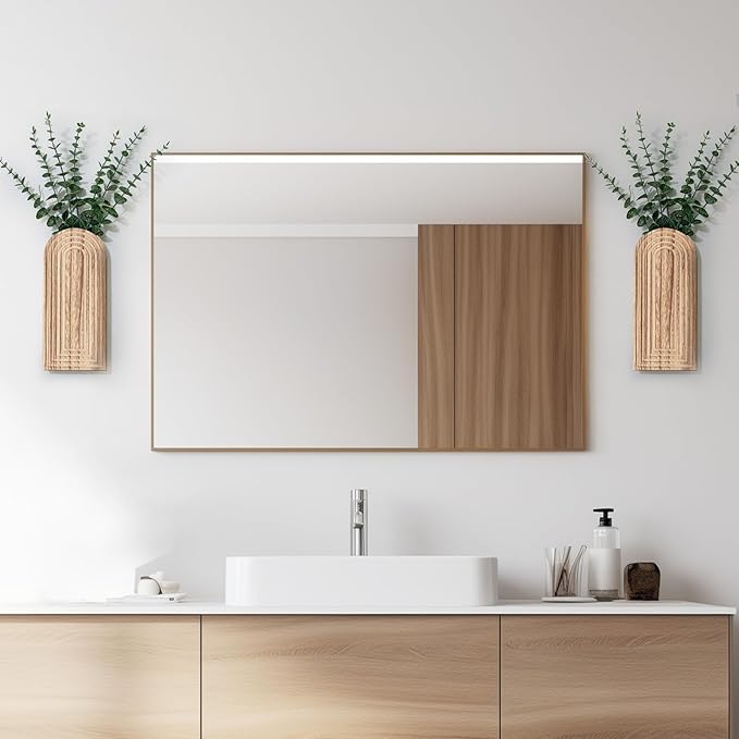 Wooden Wall Planter Vase Set of 2, Boho Hanging Planter for Indoor Plants & Flowers, Natural Wood Wall-Mounted Planters for Art Home Decor - Living Room, Bedroom, Bathroom, Patio (Natural Wood)