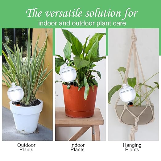 6 Pack Plant Watering Globes with Covers 17oz Self Watering Planter Insert Indoor/Outdoor Plant Watering Devices for Automatic Drip Irrigation