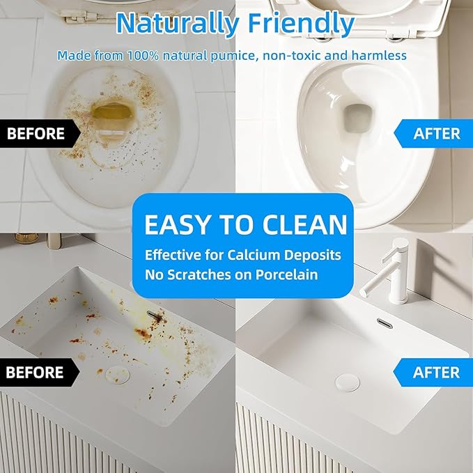 Toilet Pumice Stone for Cleaning, Toilet Bowl Pumice Stone, Extra Long Handle Toilet Bowl Cleaners for Removing Hard Stain Lime. Ideal for Toilet Bathroom Sink Grill Pool(2 Pack Black)