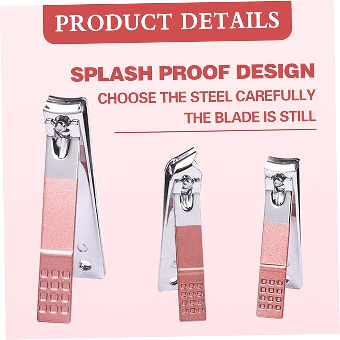 7Pcs Nail Clipper Set, Portable Travel Manicure Set, Stainless Steel & Carbon Steel Mini Manicure Kit, Exquisite Rose Gold Kit for Women and Men