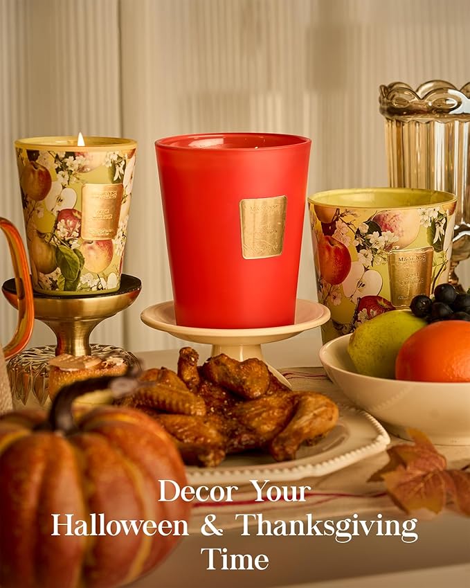 M&SENSE Extra Large Candle Apple Crumble Scented, 3-Wick 35oz 150H Long Lasting, Natural Soy Wax Aromatherapy Candle for Stress Relief, Home Fragrance Housewarming Gifts Candle for Home Decor