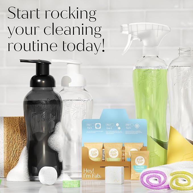 Fab Tab Dishwasher Tablets, Unscented, A Plastic Free Dishwasher Pod Alternative, Powers Through Grease, Leaves No Residue, Safe for The Whole Family, Individually Wrapped