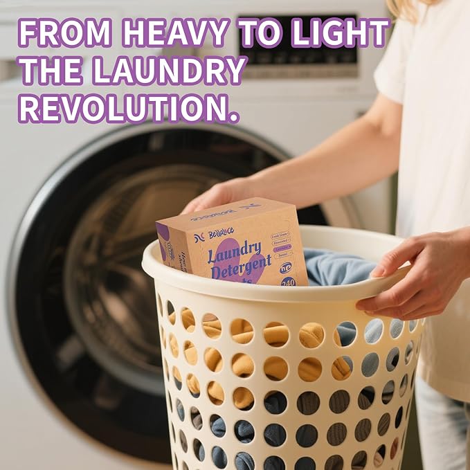 Laundry Detergent Sheets - 240 Loads Girls Lavender Laundry Sheets for Dorm,College,Home, Hotel,Apartment,Camping,Cruise,Road Trip,Beach Vacation,Backpack,Small Space, Family School Travel Essentials