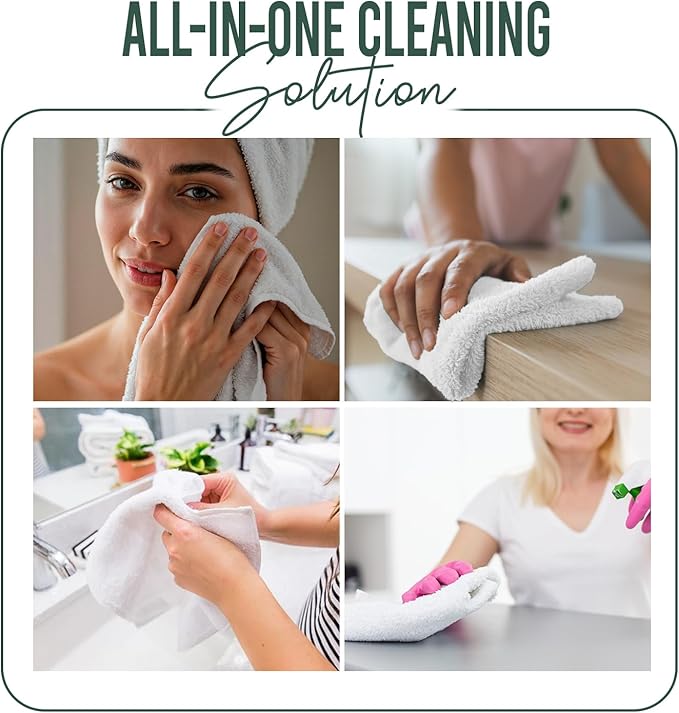 DAN RIVER 100% Cotton Christmas Gift Washcloths 24 Pack Premium Quality Face and Body Cloth, Quick Dry Essential Towels for Bathroom, Hand, Kitchen & Cleaning | 12X12 in | 400 GSM | Red & Green combo