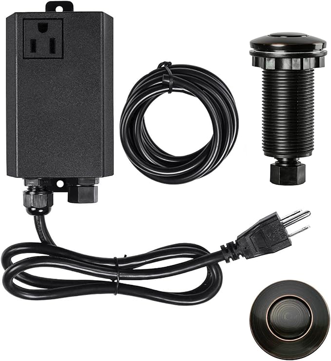 Garbage Disposal Air Switch Kit Sink Top Waste Disposal Long Stainless Steel Oil Rubbed Bronze On/Off Air Button Food and Waste Disposals Part by Etoolcity