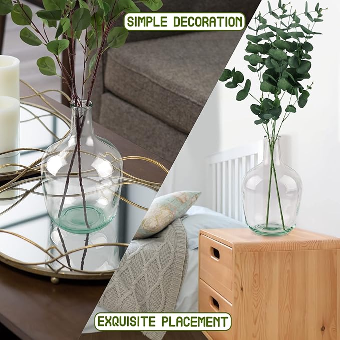 Clear Glass Vase Tall Farmhouse Vase for Branches Glass Vases for Centerpieces in Home Decoration (M)