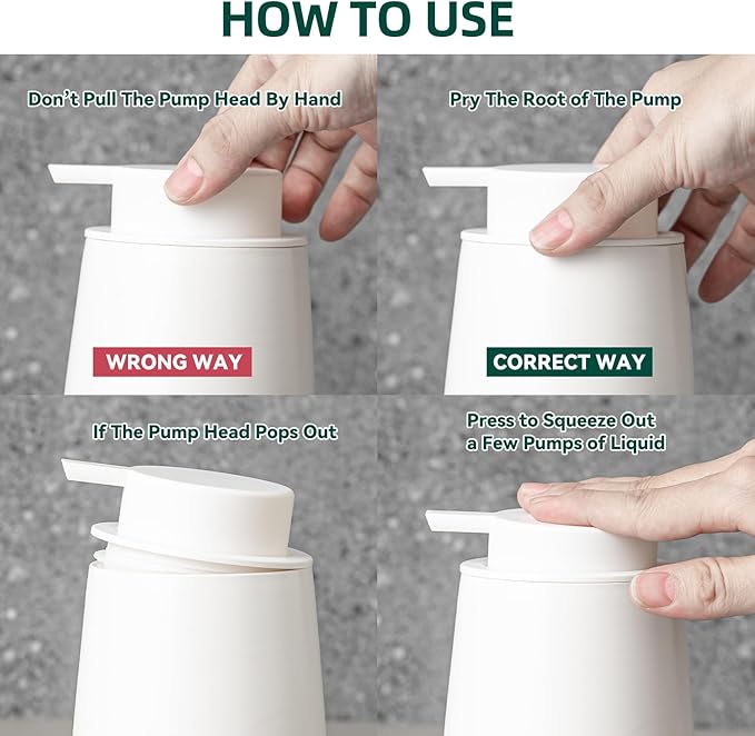 Foaming Soap Dispenser - 12 OZ White Ceramic Foam Soap Dispenser for Bathroom, Hand Wash Dispenser Bottle with Black Foaming Pump, Refillable Dish Dispenser Kitchen