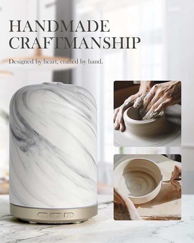 Essential Oil Diffuser – 2.4MHz Ultrasonic Aromatherapy Diffuser, Health Night Light, Timer & Auto Shut-Off, BPA-Free, 120ml Aroma Diffuser for Home, Office, Spa, Yoga, Hotel