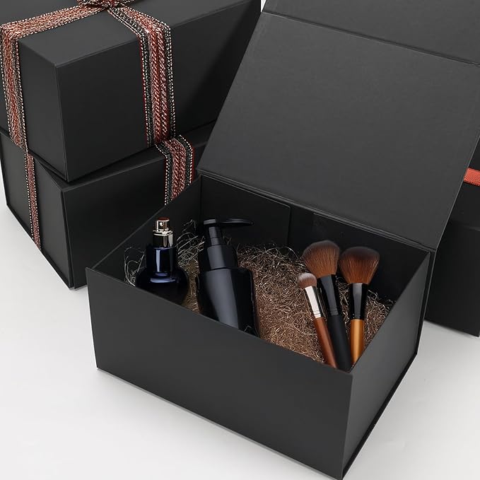 Schliersee 10x7x5 Gift Boxes with Magnetic Lids Set of 4, Gift Wrap Box Empty Wrapping Wedding Birthay Gifts for Bridesmaids, Groomsmen, Girls, Sister, Friends Presents