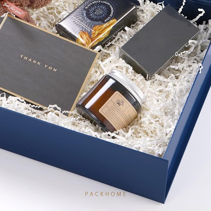 PACKHOME 6 Large Gift Boxes 13.5x10x3.5 Inches, Sturdy Shirt Boxes with Magnetic Lids for Multiple Occasions (Glossy Blue)