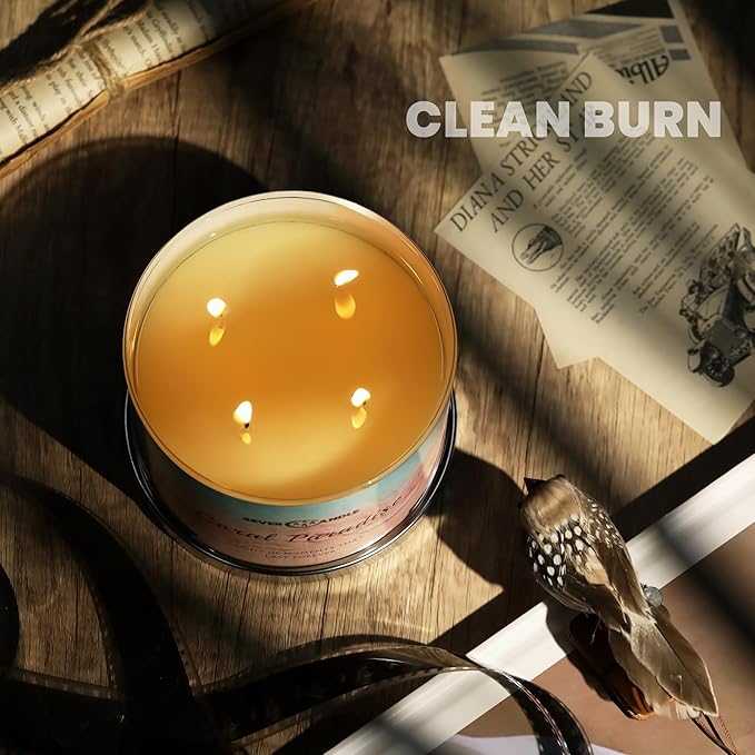 Coral Paradise Scented Candles, 18oz Soy Candles Non Toxic 4-Wick Large Candle Jars, Over 50 Hours of Burning Time, Ideal for Gifting, Events, Home Decor