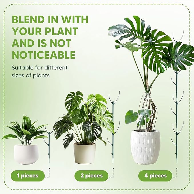 Stackable Monstera Plant Support Stakes, Suitable for Indoor and Outdoor Climbing Plants, Support Stakes for Growing Vines, Training Stems, Stabilizing and Supporting Growth (5 Pieces) (5PCS+A)