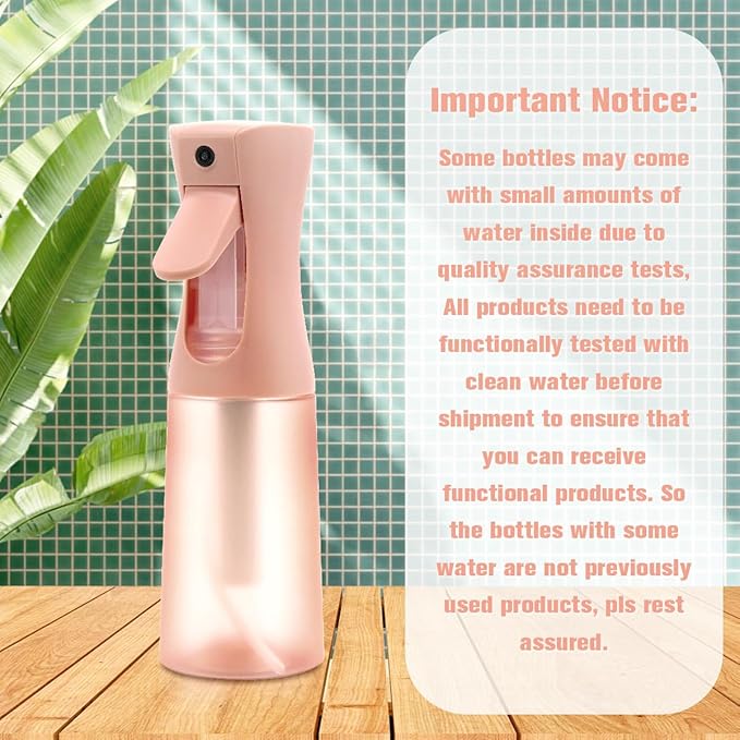 Hair Spray Bottle, Fine Mist Refillable Spray Container,Ultra-Fine Continuous Spray Bottle for Skincare, Plant Care, Pet Grooming, Cleaning