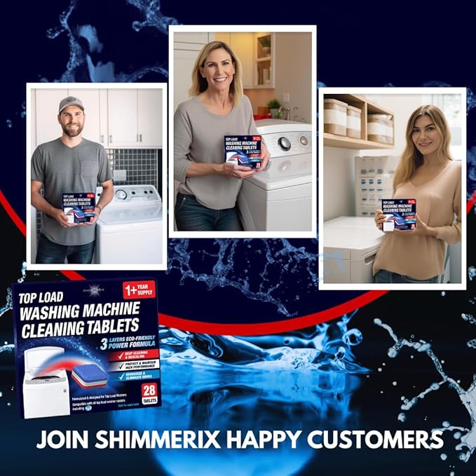 Washing Machine Cleaner Tablets 70 Pack for HE Top Load - Eco Friendly Washer Machine Cleaning Tablets - 2 Layers Septic Safe Wash Machine Full Deodorizer Descaler Protector - 3 Plus Year Supply