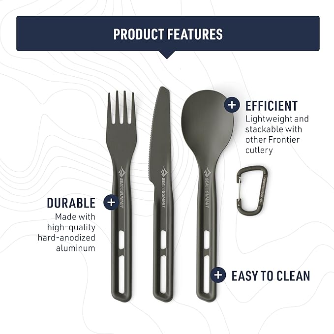 Sea to Summit Frontier Ultralight Cutlery Set, Fork, Spoon and Knife